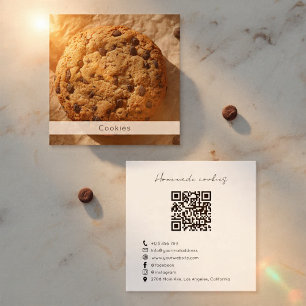 Quadrado Cartão de Visita de Padaria de Cookies Moderna com