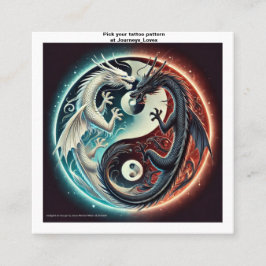 Quadrado Cartão de visita de padrão de tatuagem