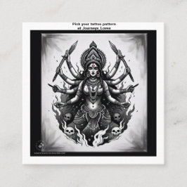 Quadrado Cartão de visita de padrão de tatuagem