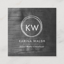 Quadrado Cartão de visita de prata preta minimalista