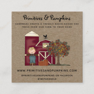 Quadrado Cartão de visita de queda primitiva russa no paí