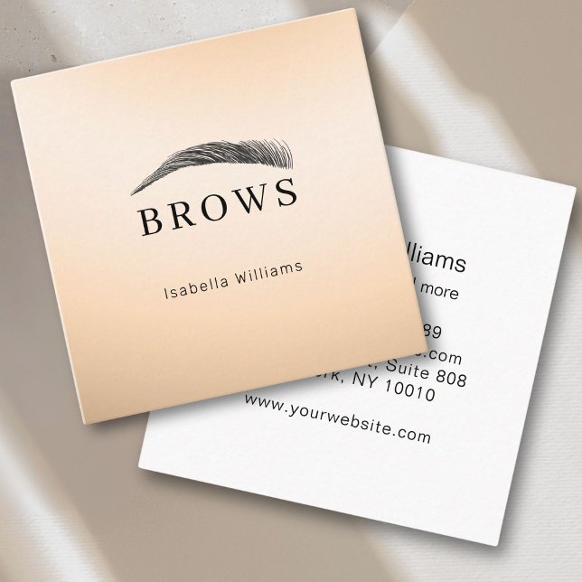 Quadrado Cartão de visita de sobrancelhas Elegante (Elegant eyebrows square business card)