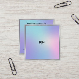 Quadrado Cartão de visita de sotaque metálico cor-de-rosa e