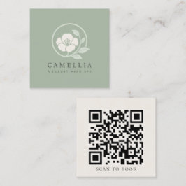 Quadrado Cartão de Visita de Spa Minimalista com Logo Pront