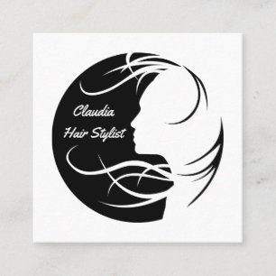 Quadrado Cartão de visita de Stylist de Cabelos Personaliz