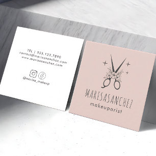 Quadrado Cartão de visita de Stylist para o cabelo minimali