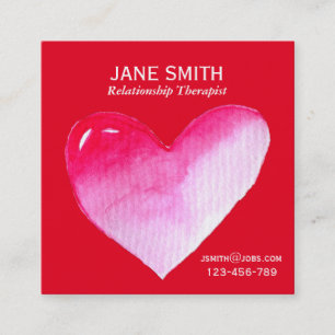 Quadrado Cartão de visita de Terapia de Relação Cardíaca