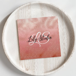 Quadrado Cartão de visita de texturização com brilho rosado