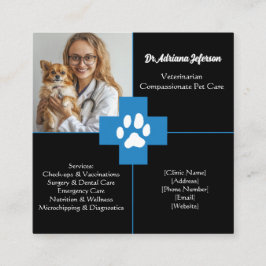 Quadrado Cartão de visita de Veterinário Personalizado com
