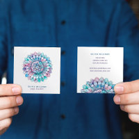 Cartão de visita de Yoga Espiritual Azul