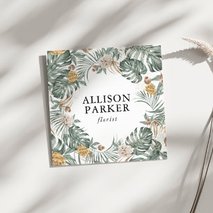 Quadrado Cartão de visita do Jardineiro Florista de Folha V