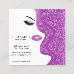 Quadrado Cartão de visita do maquilhador com efeito do