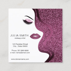 Quadrado Cartão de visita do maquilhador com efeito do