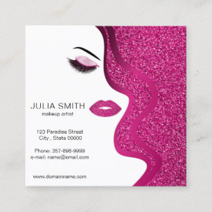 Quadrado Cartão de visita do maquilhador com efeito do