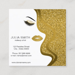 Quadrado Cartão de visita do maquilhador com efeito do