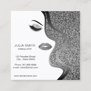 Quadrado Cartão de visita do maquilhador com efeito do