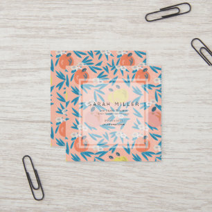 Quadrado Cartão de visita do Professor de Padrões Florais d