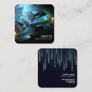 Quadrado cartão de visita do programador de computador