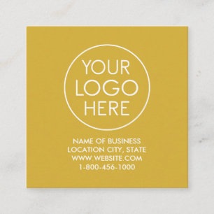 Quadrado Cartão de visita Dourado personalizado com logotip