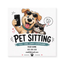 Cartão de Visita Engraçado para Pet Sitter Persona