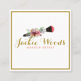 Quadrado Cartão de visita floral da aguarela