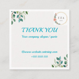 Quadrado Cartão de Visita Floral Elegante | Botânica Aquare