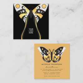 Quadrado Cartão de Visita Mariposas Douradas Celestiais Mís