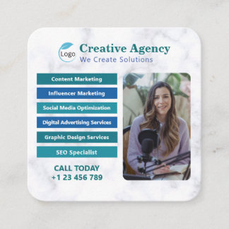 Quadrado Cartão de visita Marketing digital da Agência Crea