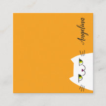 Cartão de Visita Minimalista Gato Fofo Moderno