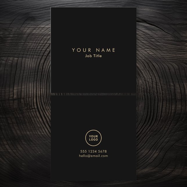 Quadrado Cartão de visita monocromático elegante de logotip (Criador carregado)