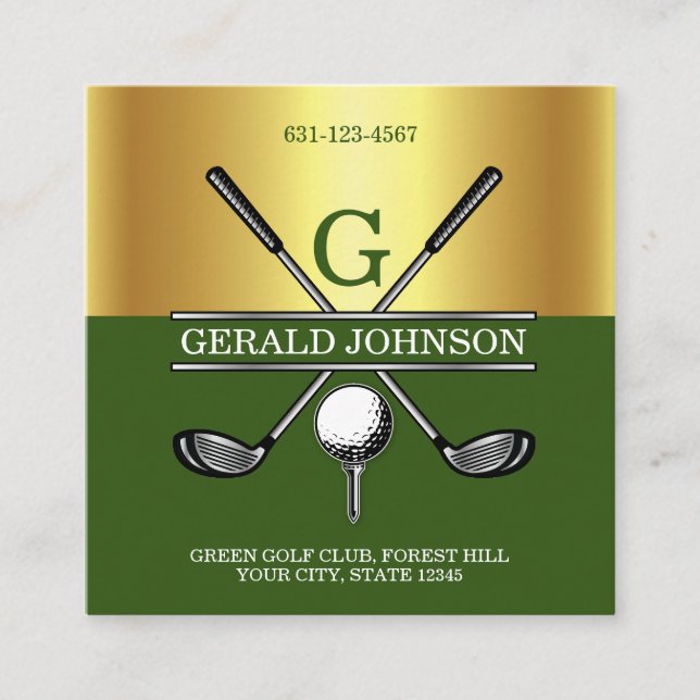 Quadrado Cartão de Visita Personalizado Simples Elegante Gr (Frente)