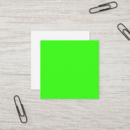 Quadrado Cartão de Visita Personalizado Verde Neon