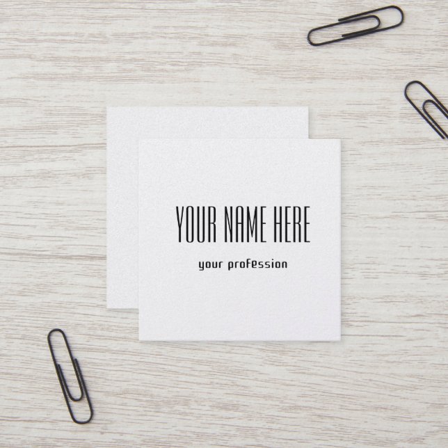 Quadrado Cartão de visita pessoal personalizável (Frente/Verso In Situ)