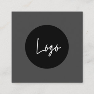 Quadrado Cartão de visita preto de logotipo personalizado s