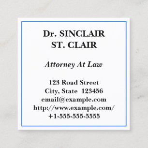 Quadrado Cartão de visita profissional tradicional