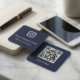 Quadrado Cartão de Visita QR Code do Instagram Social Per
