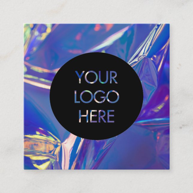 Quadrado Cartão de visita social dos meios do holograma (Frente)