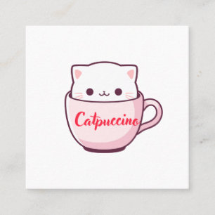Quadrado "Cartuccino Gatinho Cartão de Visita de Café"