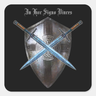 Quadrado Casaco do adesivo de armas - In Hoc Signo Vinces