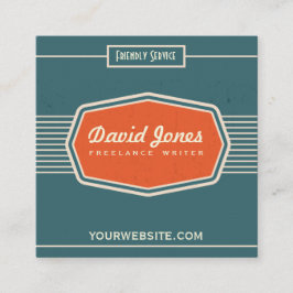 Quadrado Cerceta retro do cartão de visita da forma do