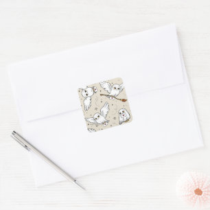 Quadrado Chá de Bebê do Harry Potter   Hedwig Adesivo Quadr