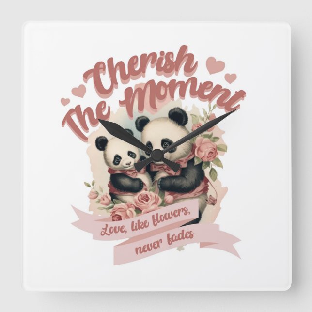 Quadrado Cherish, o relógio da parede do momento (Frente)