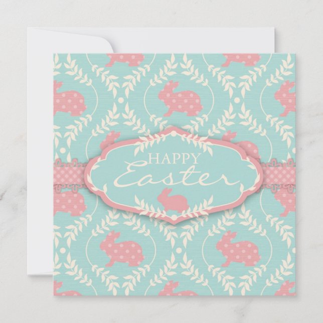 Quadrado chique do convite do coelho (Frente)