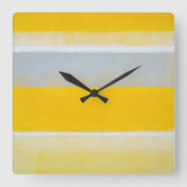 Quadrado cinza 'Triped' e Relógio de Arte Abstrato Amarelo
