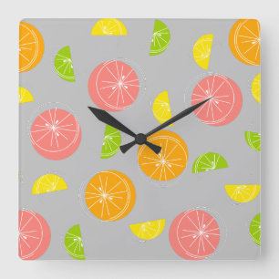 Quadrado Cinzas quadradas do relógio Multi White Citrus