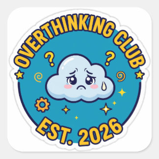Quadrado Clube de Exagero Mental Humor Ansiedade Adesivo En