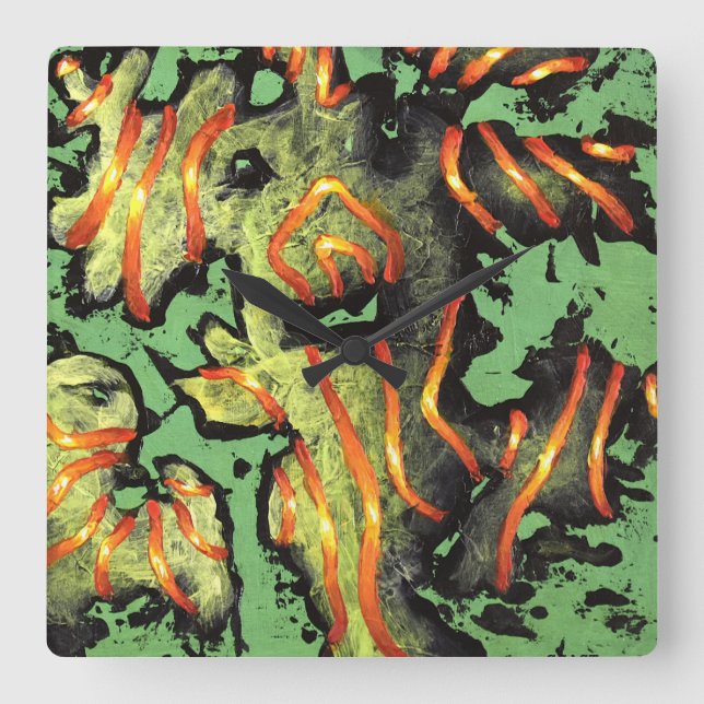 Quadrado Código de energia 100 - relógio Monster Wall (Frente)