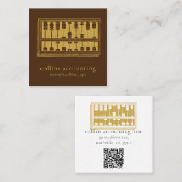 Quadrado Código QR Dourado Abacus - Cartão de Visita Quadra