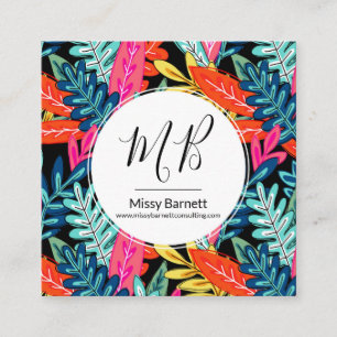 Quadrado Colorir Selva Urbana Deixa Cartão de visita