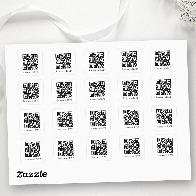 Quadrado Confirmação de Casamento Adicione Seu Adesivo de C (Add your website QR code.)